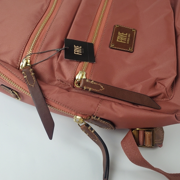 Frye Nylon Large Ivy Zip Backpack Dusty Rose - Picture 5 of 11